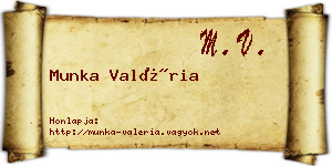 Munka Valéria névjegykártya